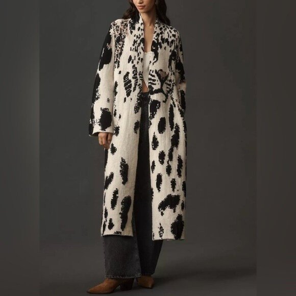 NWT Size XXS/XS - Pilcro Leopard Print Sweater Duster with Pockets (NWT US$ 238) - Picture 4 of 16